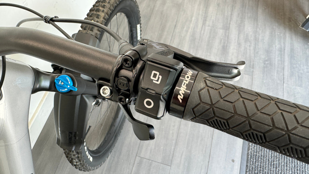 Amflow PL Carbon 800Wh Medium Full Suspension Mountain Bike in Satin Silver