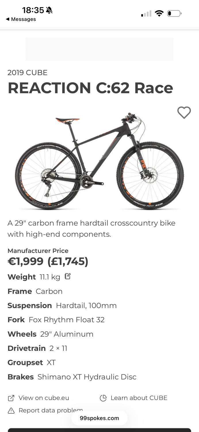 CUBE Elite Hybrid C:62 Race 500 2019