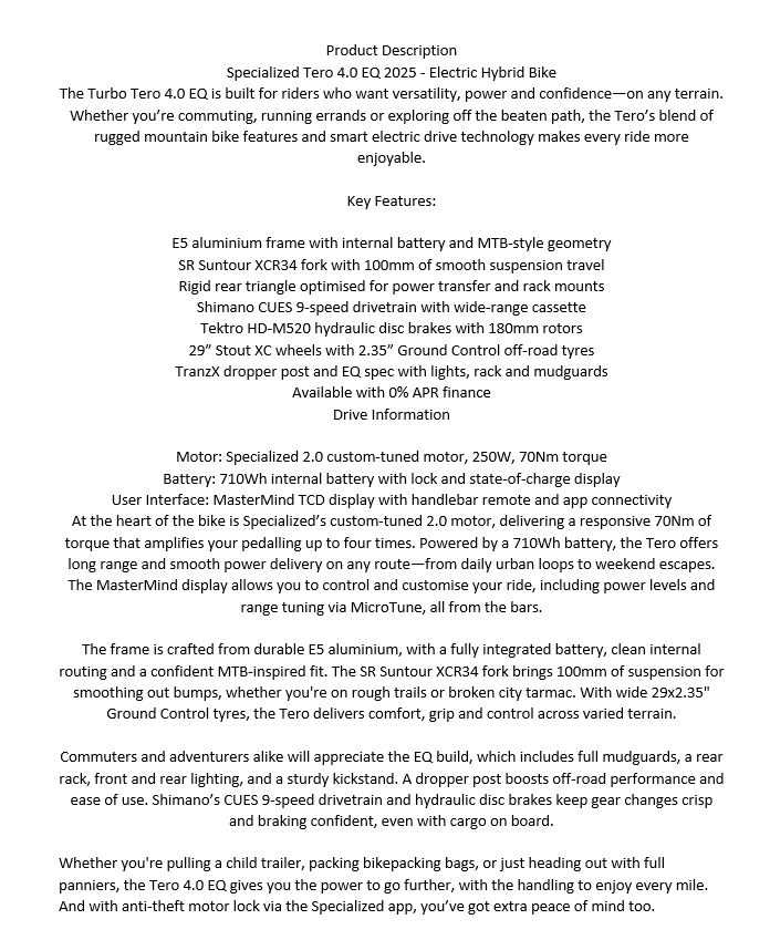 Specialized Specialized Tero 4.0 EQ 2025