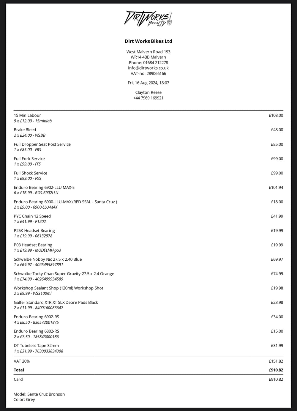 Santa Cruz Bronson S Plus / Carbon C / 27.5 2019