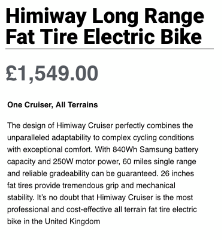 Himiway D3 Cruiser Fat Tire 2024