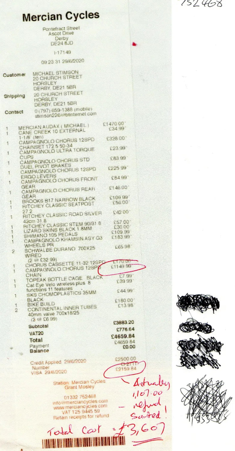 Mercian Hand built touring bike 2019