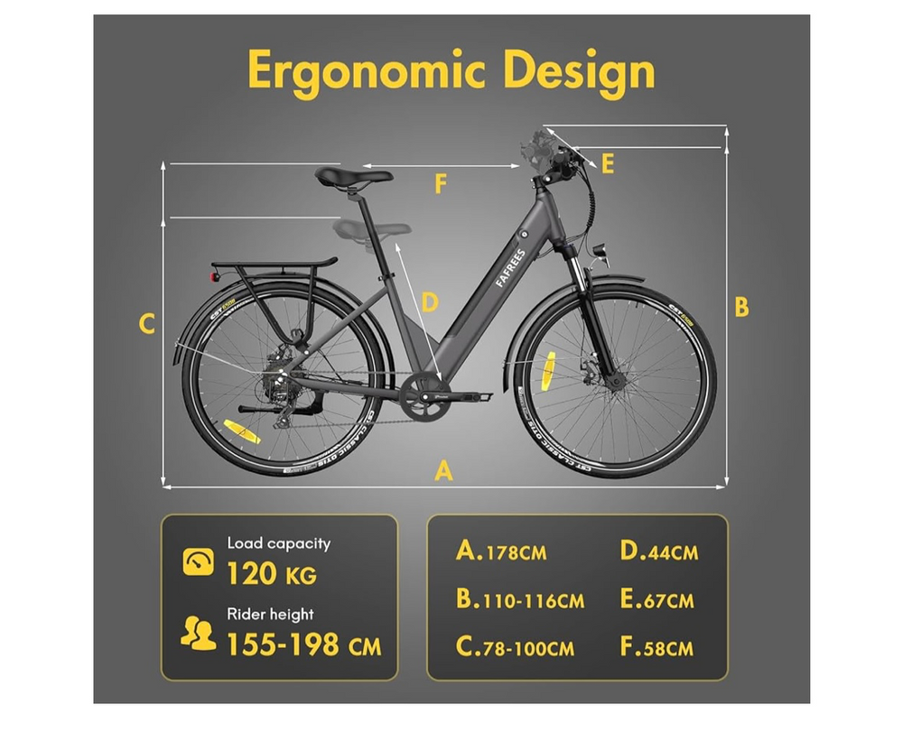 Fafrees Electric Bike APP, 36V 14.5Ah/522Wh Removable Battery 100KM Pedal Assist Ebike, 27.5” Electric Bikes for Adult, 7 Speed Gears, F28 Pro 2024
