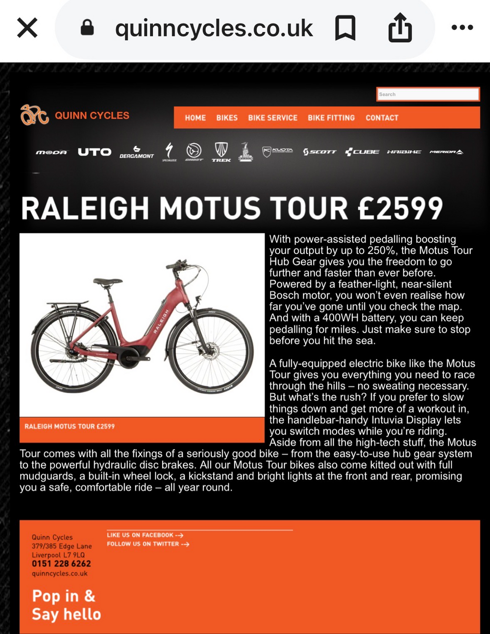 Raleigh Motus Grand Tour Lowstep Hub Gear 2022