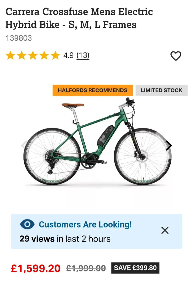 Carrera Crossfire Womens Electric Hybrid Bike 2.0 2021