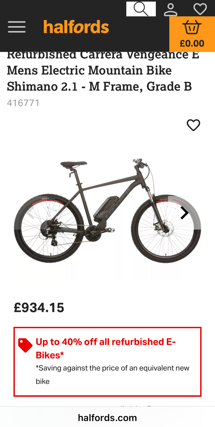 Carrera Vengeance E Mens Electric Bike 2022