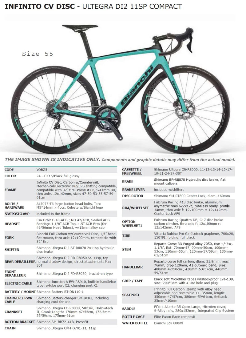 Bianchi Infinito CV Disc Ultegra Di2 2019