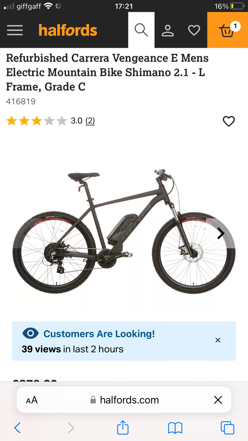 Carrera Vengeance E Mens Electric Mountain Bike Shimano 2.1 2023
