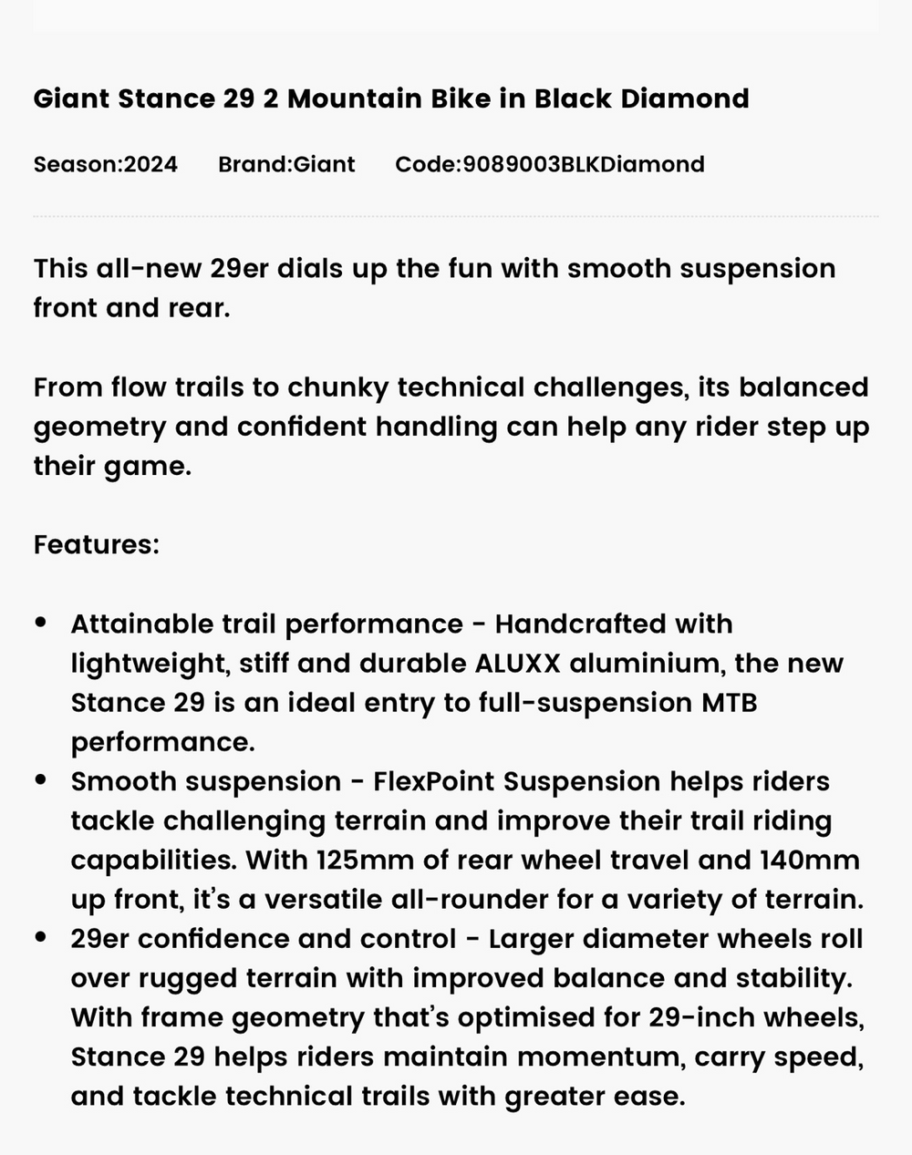 Giant Stance 29 2 2024