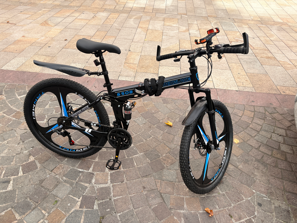 BSTSEL BSTSEL 27.5-Inch Adult Folding Mountain Bike, Dual Suspension, 21 Speed. 2023