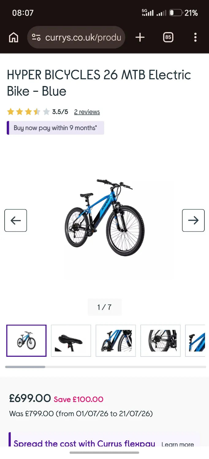 HYPER BICYCLES 26 MTB HYPER BICYCLES 26 MTB Electric Bike - Blue 2026