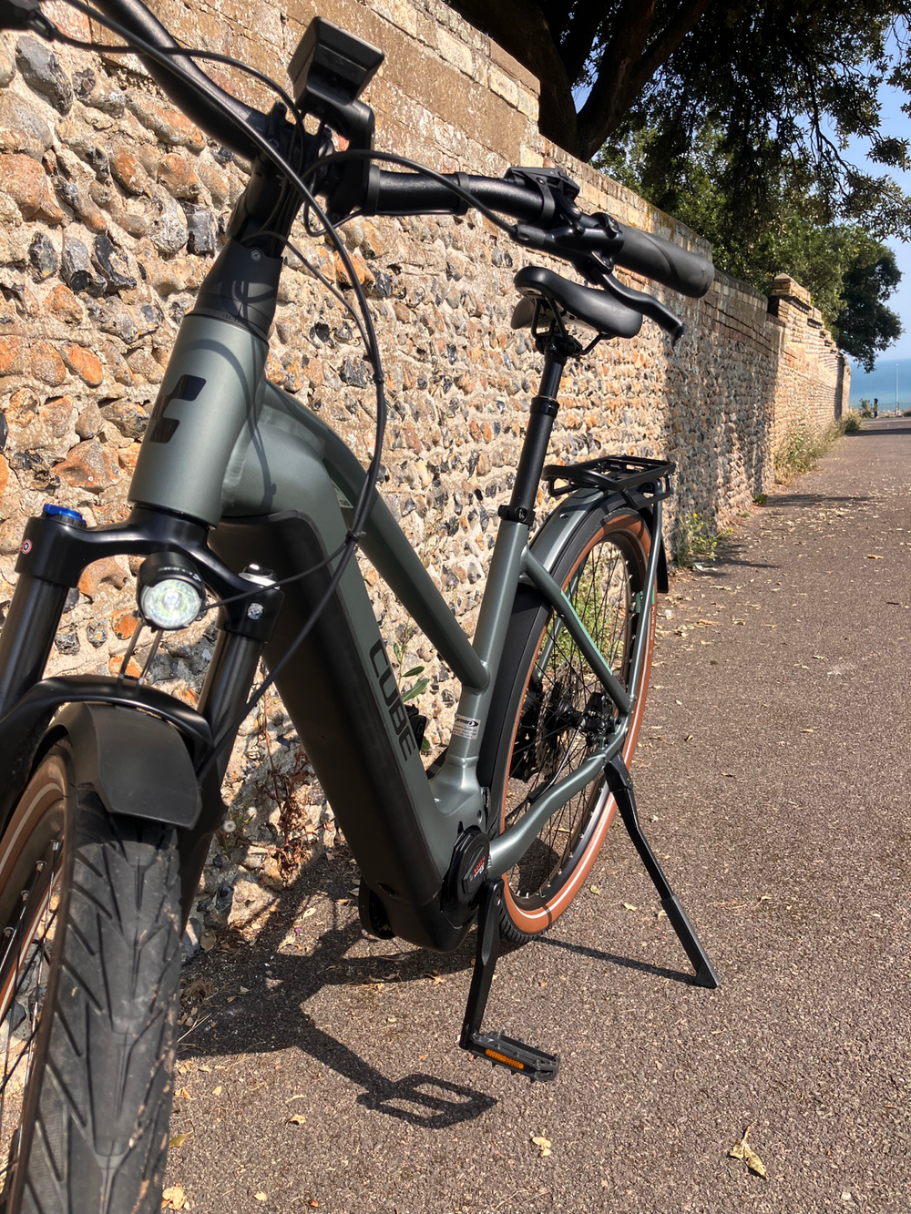 Cube Kathmandu Hybrid Exc 750Wh Electric Bike in Grey/Blue, Trapeze Frame, 2022