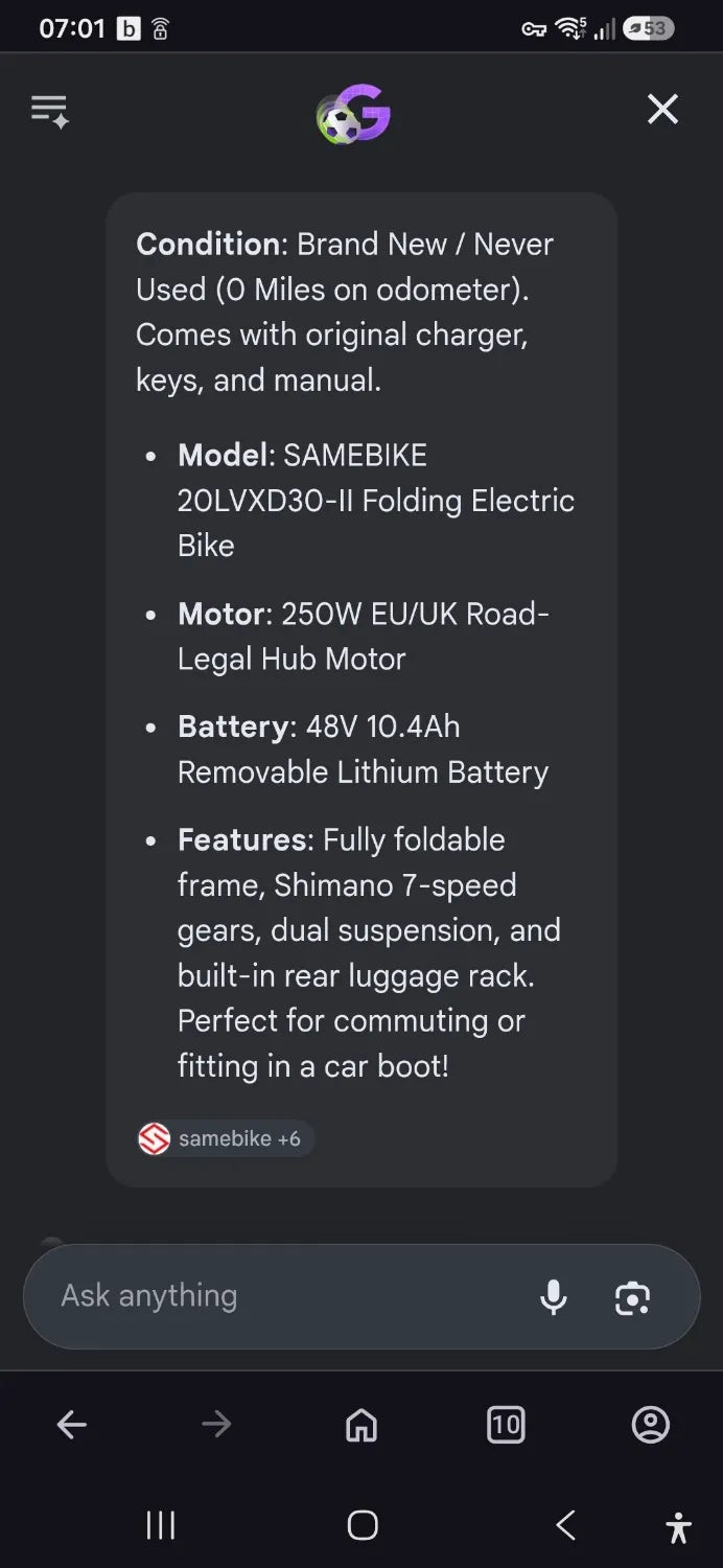 SAMEBIKE 20LVXD30-11 2026