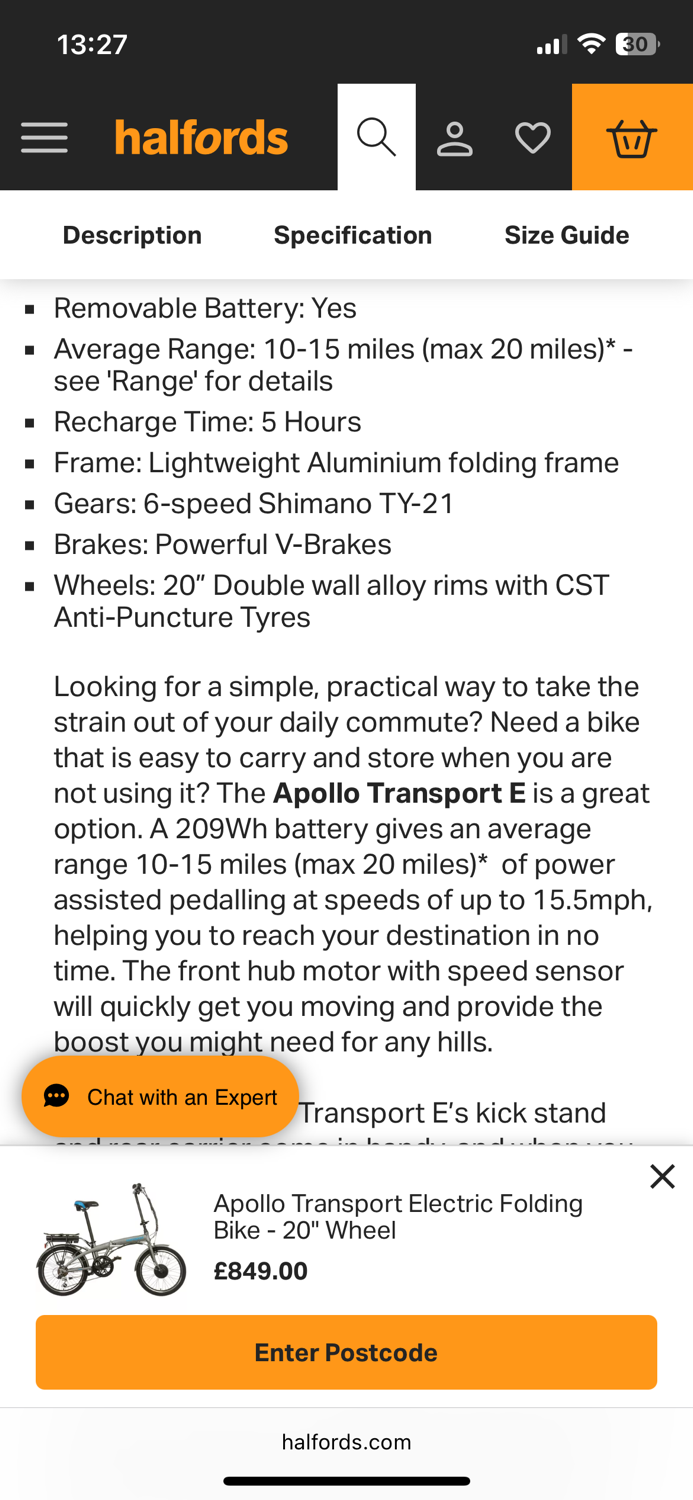 Apollo Transport Electric Folding Bike 2023