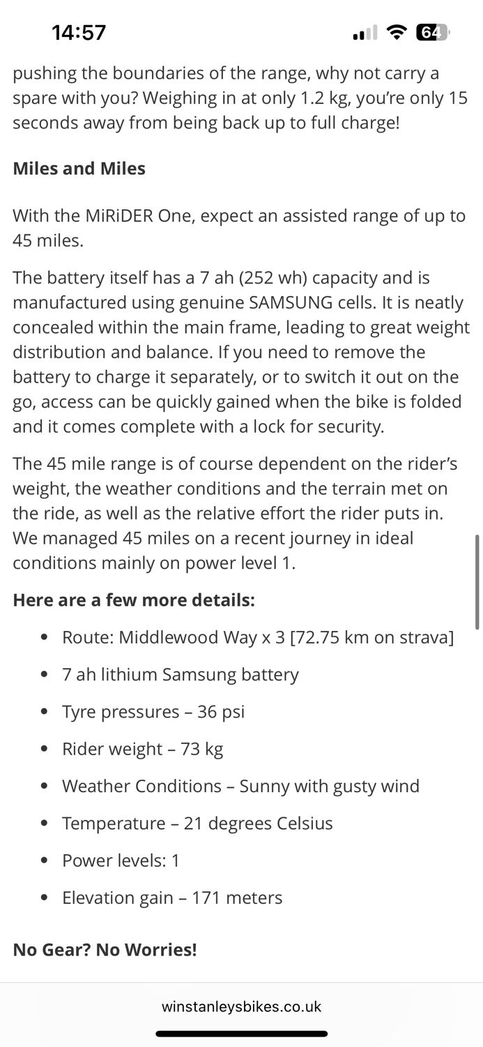 Mirider MiRider One 16 Electric Folding Bike 2024