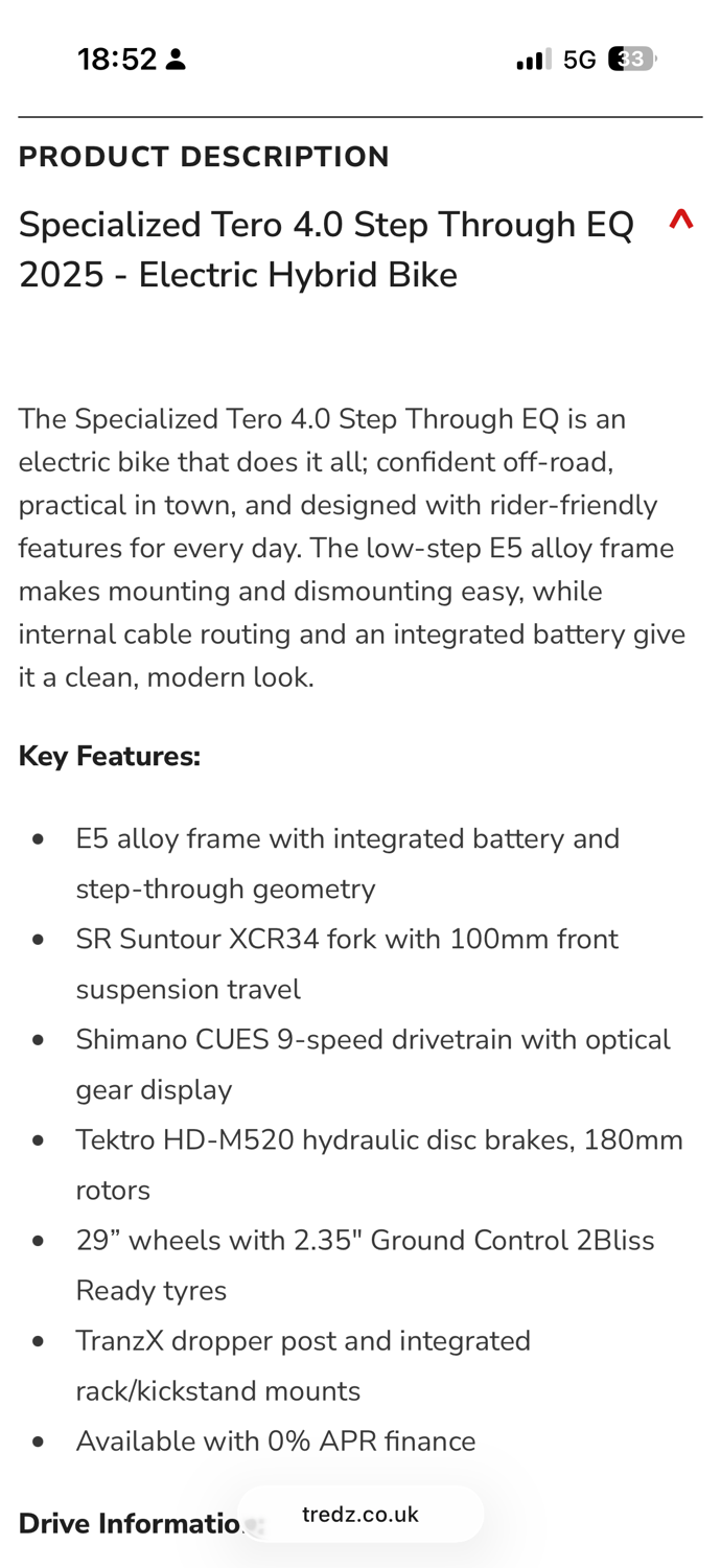 Specialized  Specialized tero 4.0 tero step through EQ 2025 electric bike