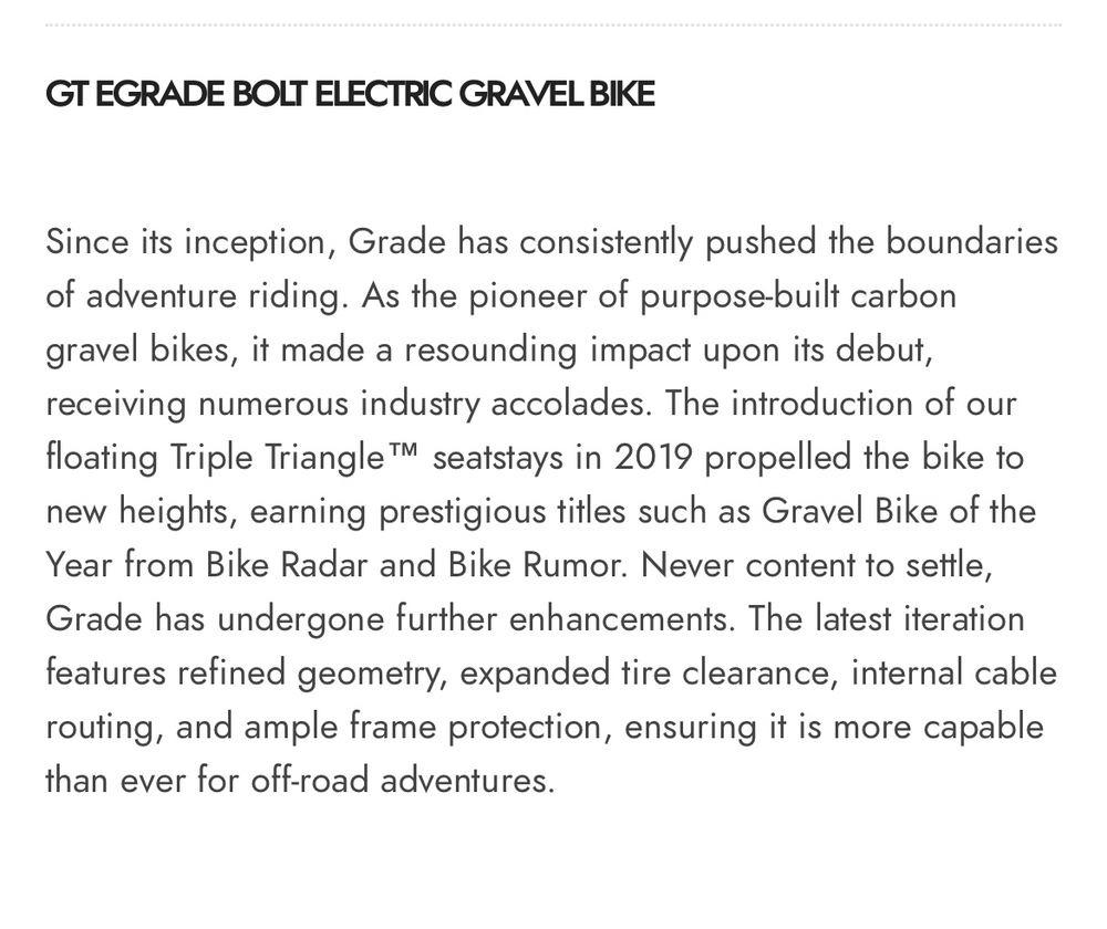 GT eGrade Bolt 2023