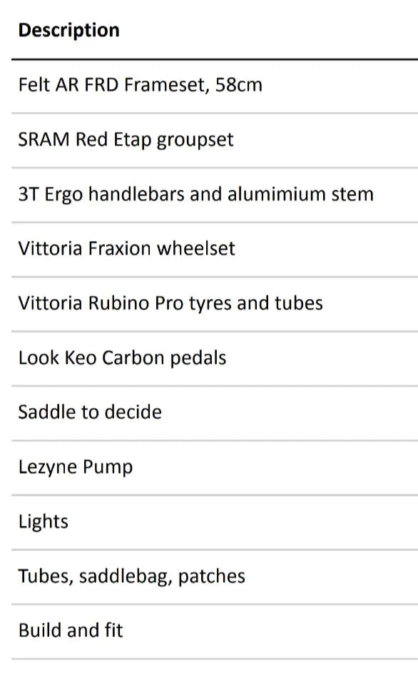 Felt AR1 w/ SRAM RED eTAP 2017
