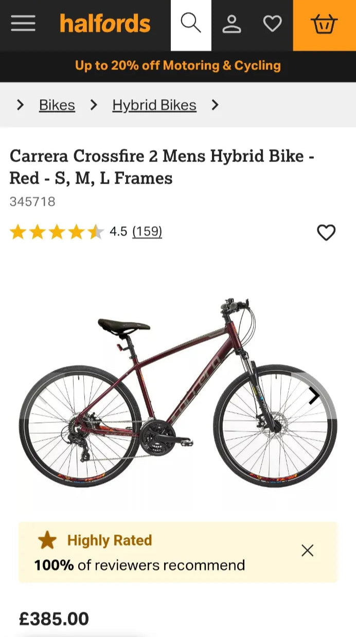 Carrera Crossfire 2 Mens Hybrid Bike 2021