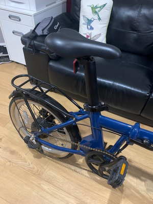 Mycle Compact Folding Electric Bike - Blue Frame | Black Grips | Black Saddle | TanWall Tyres 2021