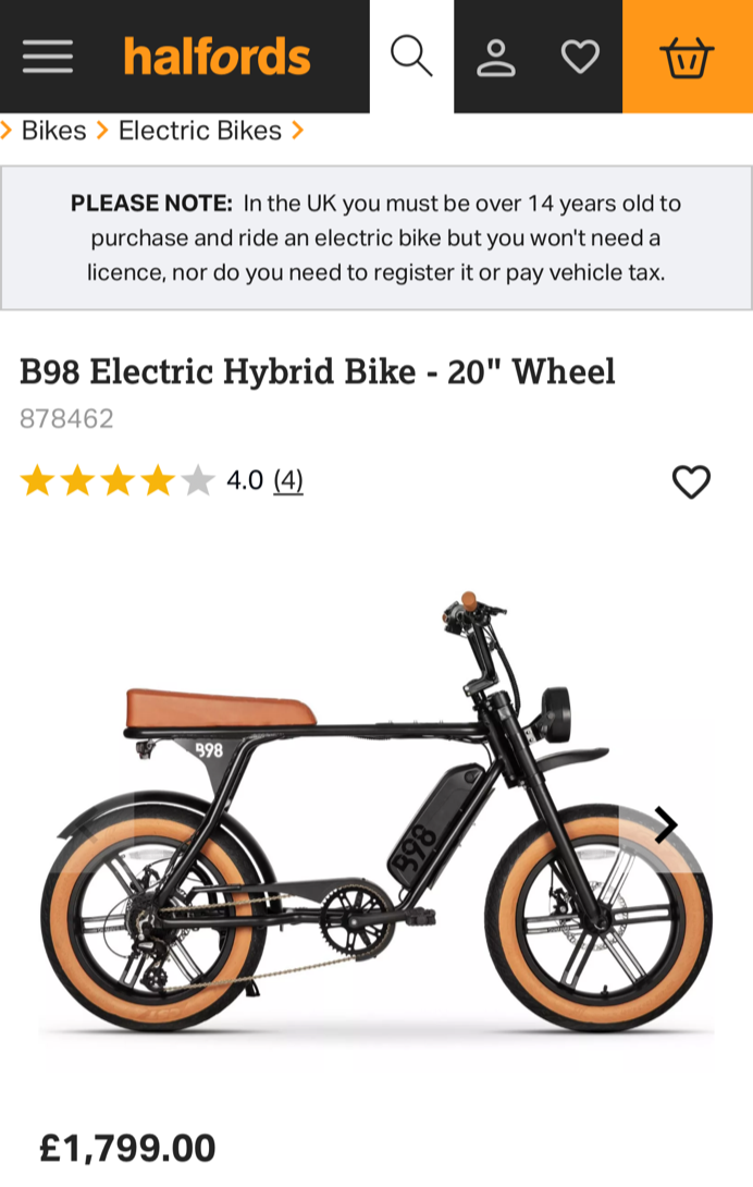 Halfords B98 2025