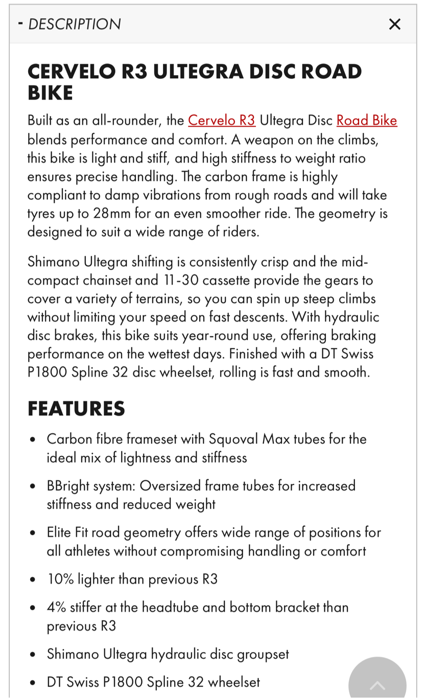Cervelo R3 Ultegra Disc 2019