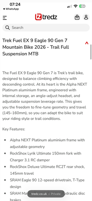 Trek Fuel Ex 9 Eagle 90 Gen 7 2026