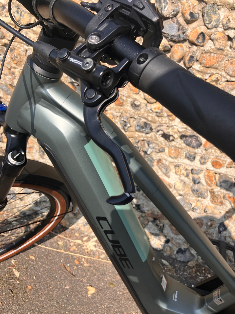 Cube Kathmandu Hybrid Exc 750Wh Electric Bike in Grey/Blue, Trapeze Frame, 2022