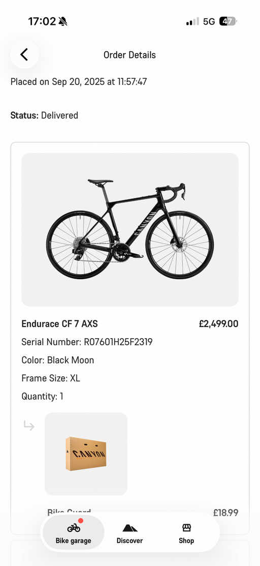 Canyon Endurace CF 7 AXS 2025