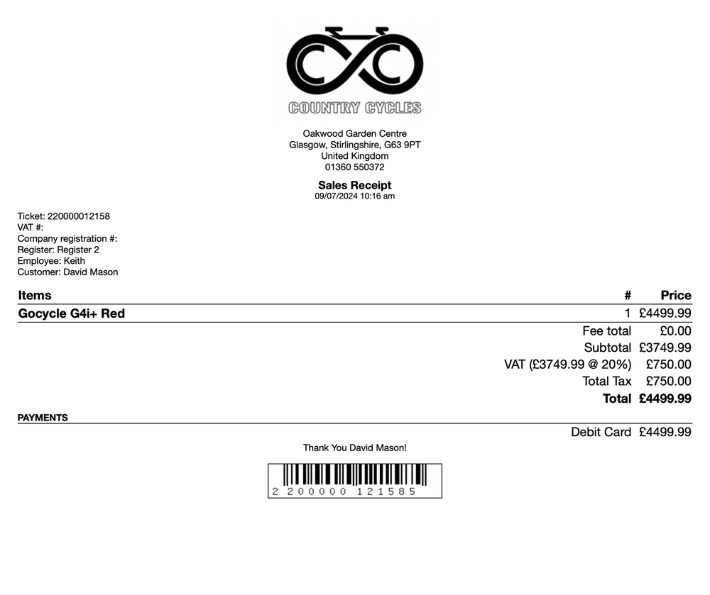 Gocycle G4i+ Folding Electric 2022