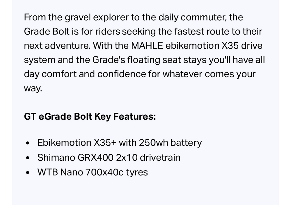 GT eGrade Bolt 2023