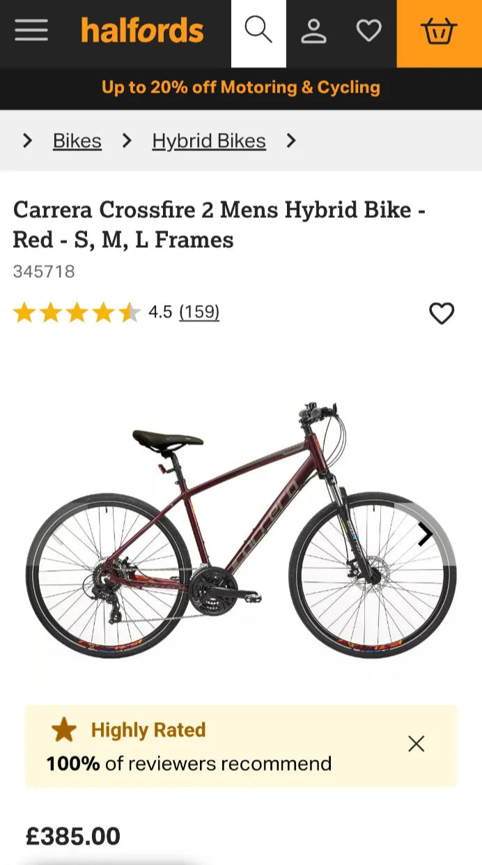 Carrera Crossfire 2 Mens Hybrid Bike 2021