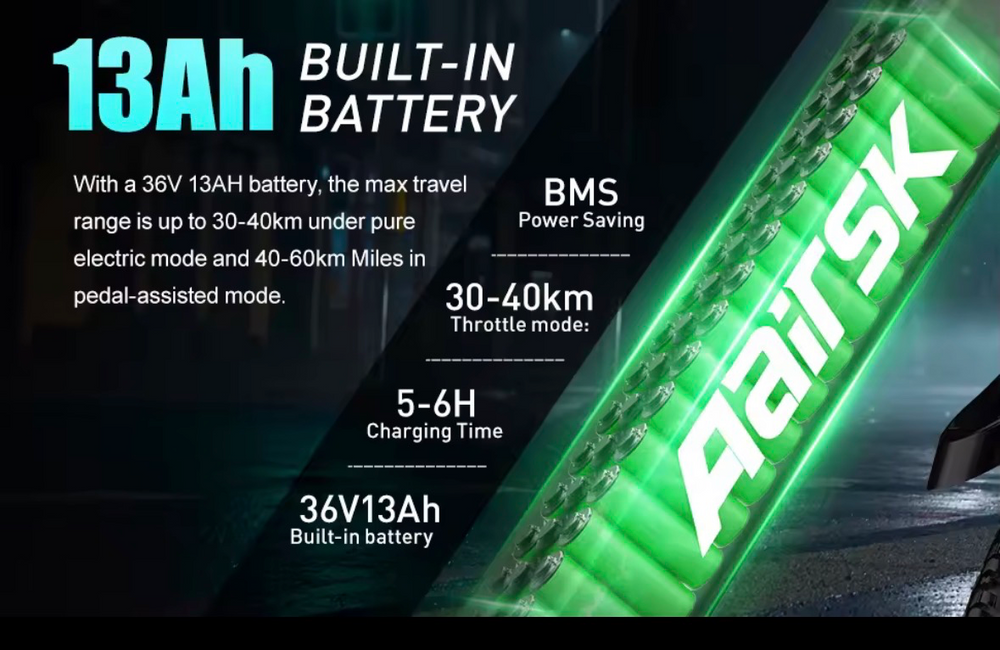 airsik Electric Mountain Bike 250W 36V 13Ah 2025