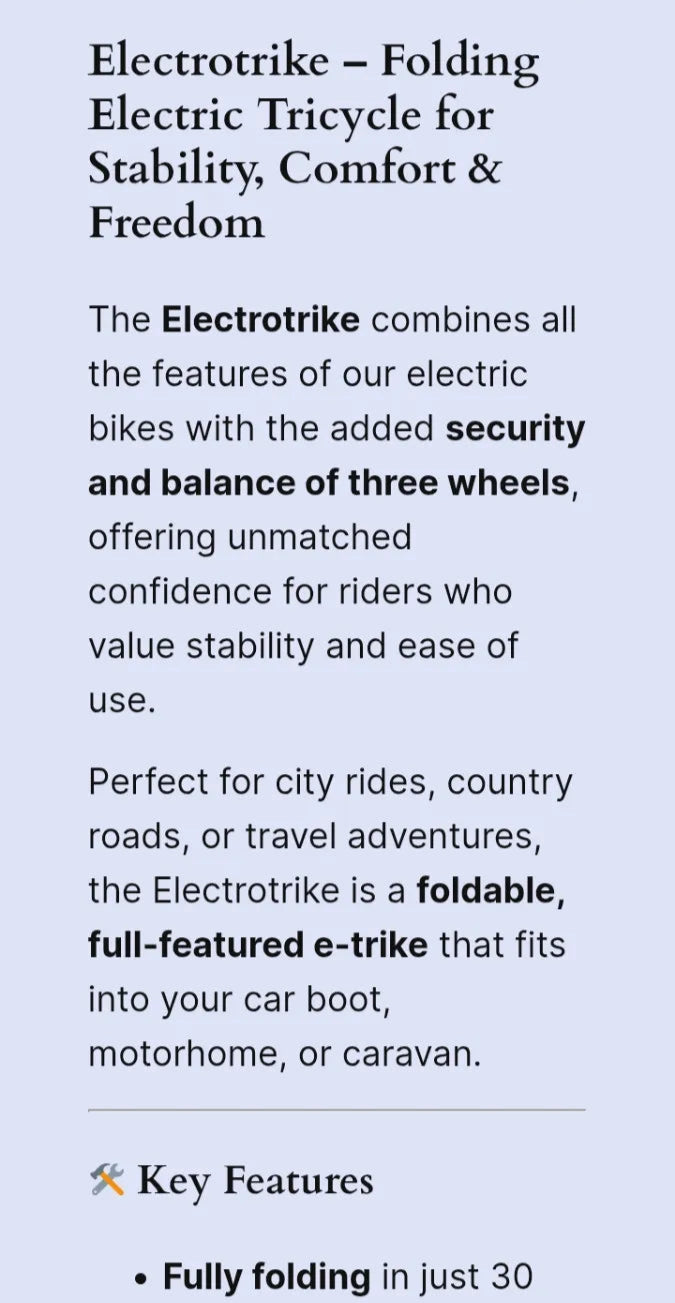 AS Bikes Electrotrike Folding Electric Trike 2018