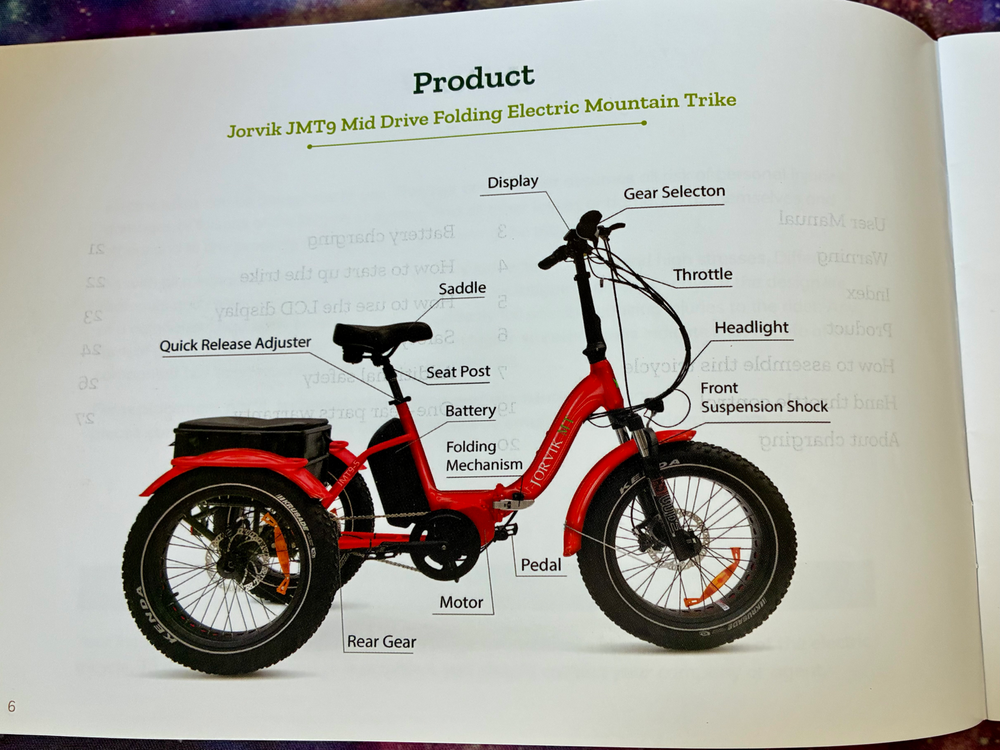Jorvik JMT9 Mid Drive Folding Electric Trike  2021