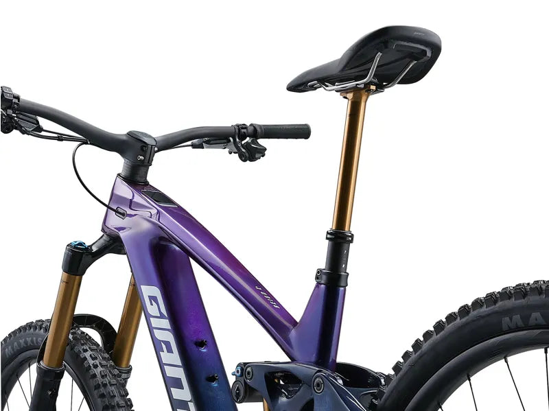 Giant Reign Advanced E+ 0 Electric Mountain Bike in Purple Haze/Metallic Navy 2026