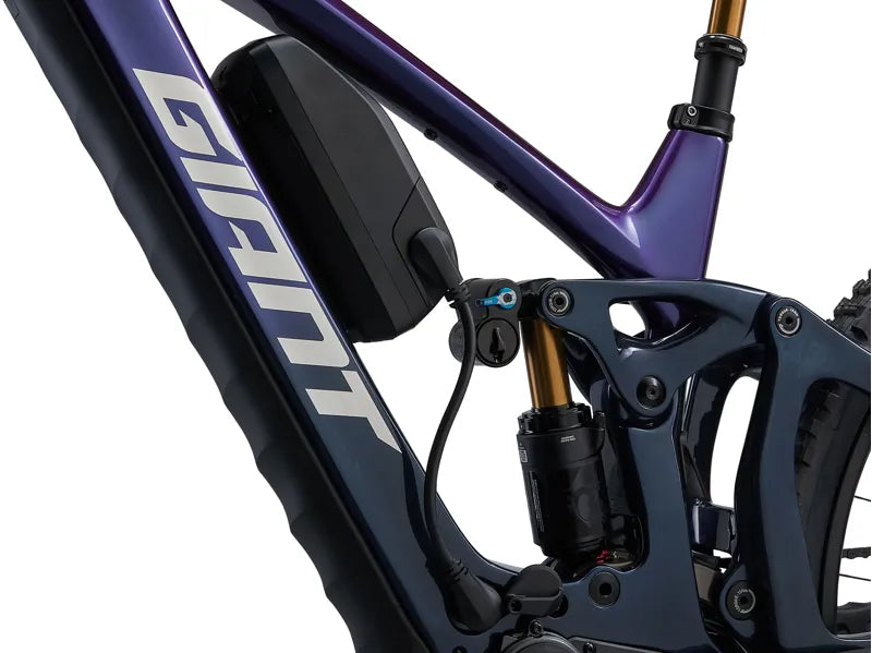 Giant Reign Advanced E+ 0 Electric Mountain Bike in Purple Haze/Metallic Navy 2026