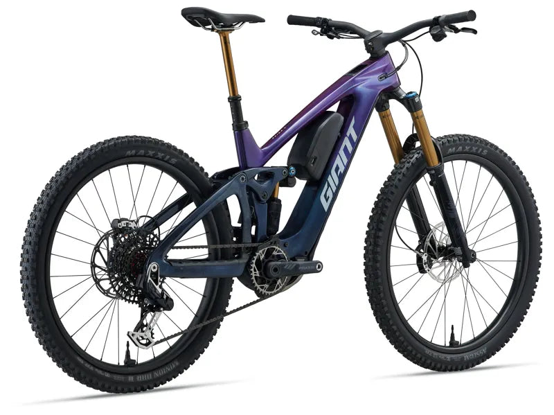Giant Reign Advanced E+ 0 Electric Mountain Bike in Purple Haze/Metallic Navy 2026