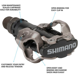 Shimano PD-M520 MTB SPD pedals - two sided mechanism