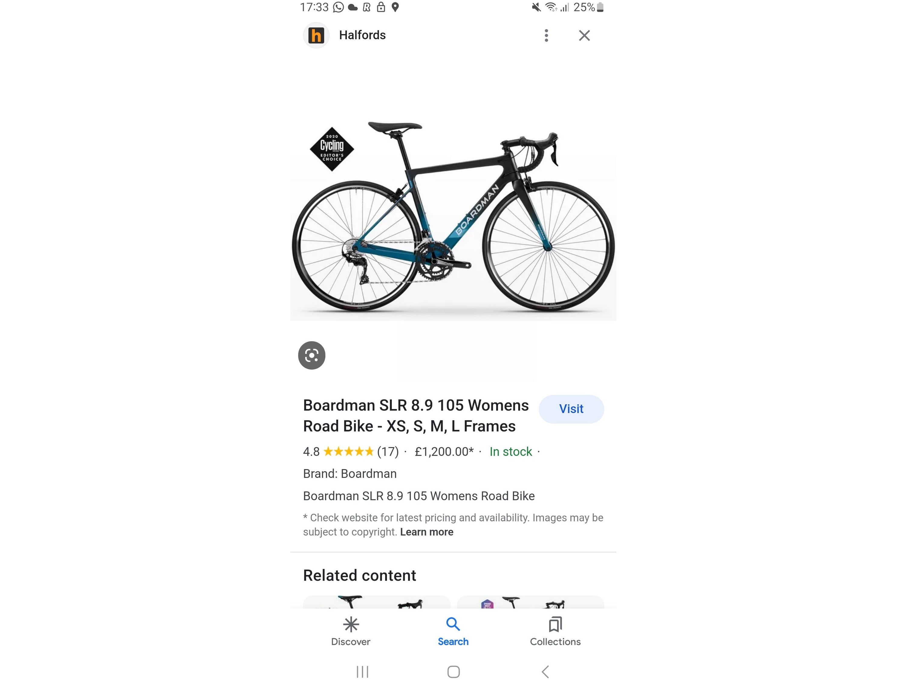 boardman slr 8.9 105 womens road bike
